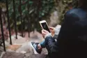 Woman reading phone