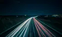 Highway at Night through farmland